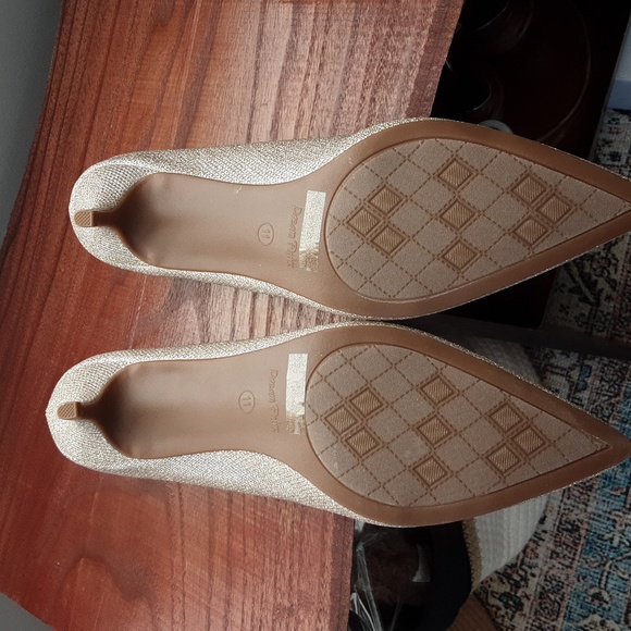 Dream Pairs New! Gold Glitter Pointed Toe Low Heels, Kitten Heels Pumps, Size 11 - Picture 11 of 15